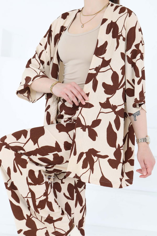 Desenli Kimono Takım - 27285