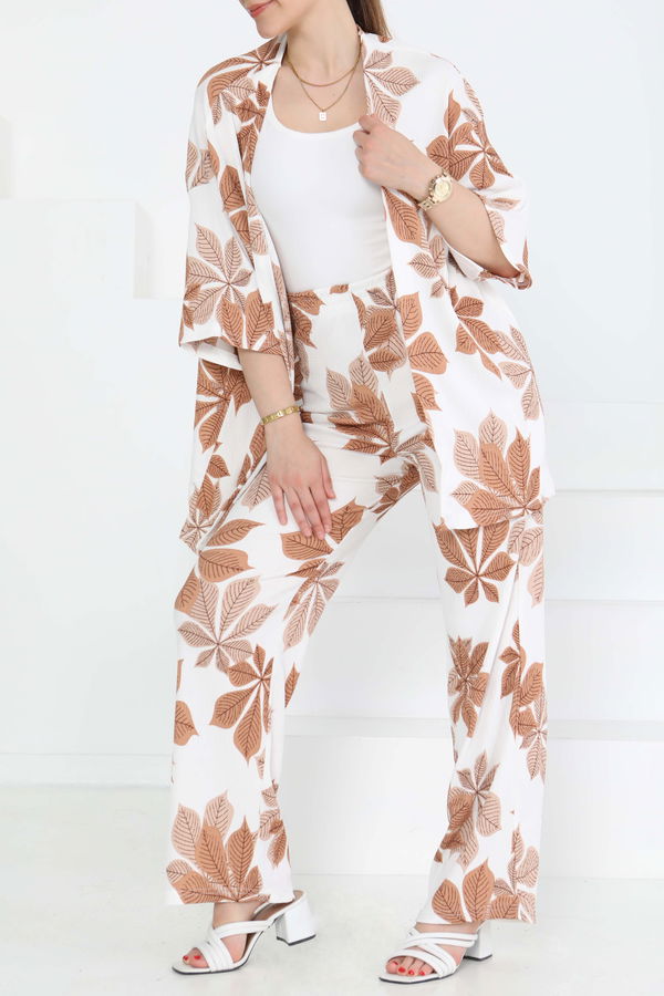 Desenli Kimono Takım - 27284