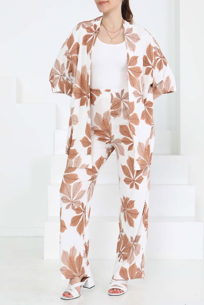 Desenli Kimono Takım - 27284