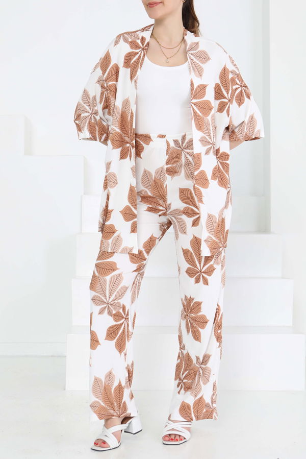 Desenli Kimono Takım - 27284
