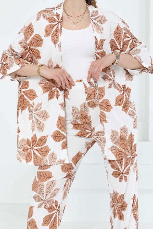Desenli Kimono Takım - 27284