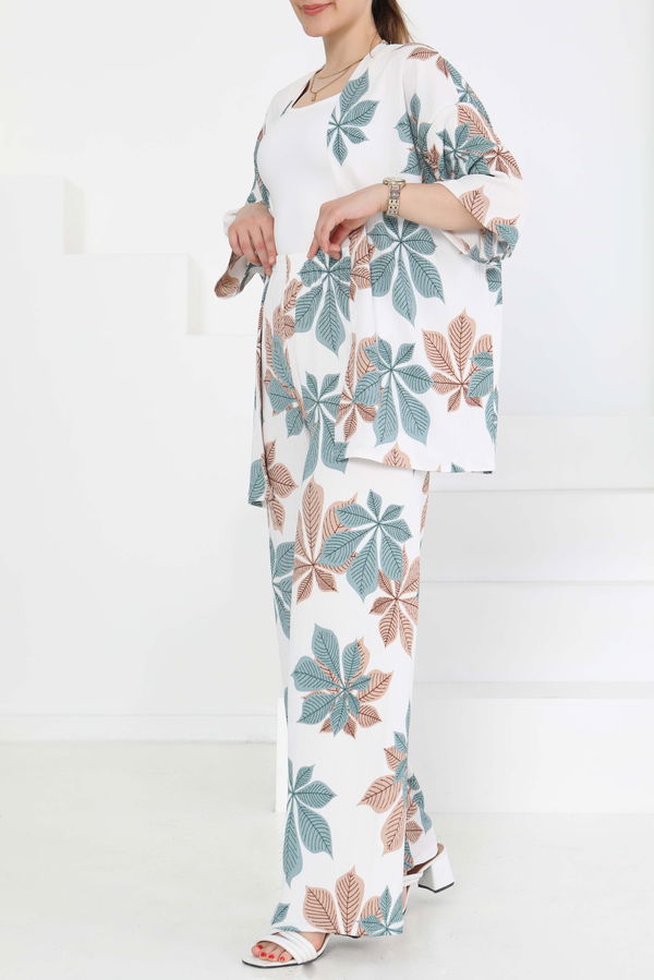 Desenli Kimono Takım - 27284