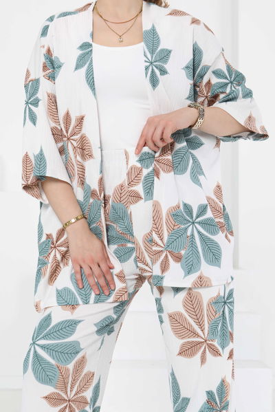 Desenli Kimono Takım - 27284