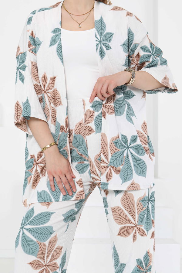 Desenli Kimono Takım - 27284