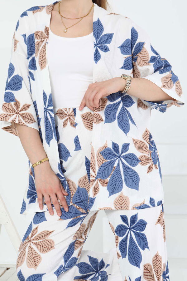 Desenli Kimono Takım - 27284