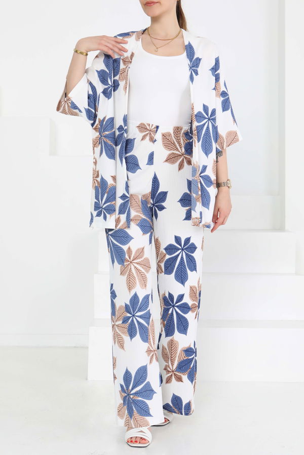 Desenli Kimono Takım - 27284
