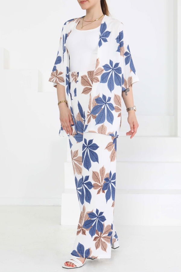 Desenli Kimono Takım - 27284