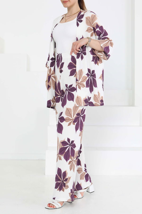 Desenli Kimono Takım - 27284