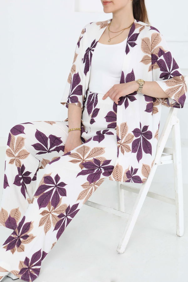 Desenli Kimono Takım - 27284