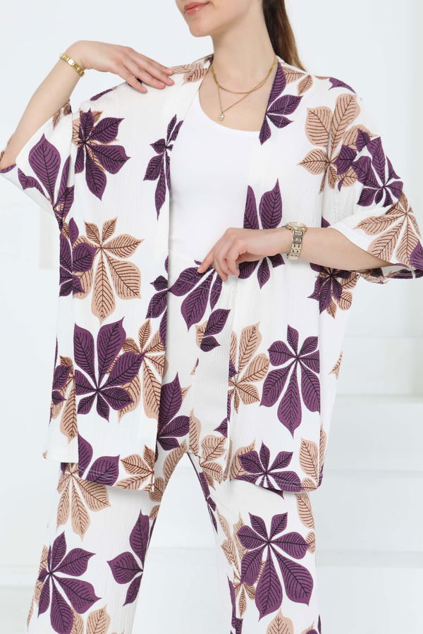 Desenli Kimono Takım - 27284