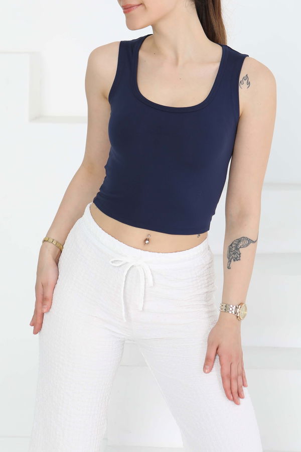 Cupralı Oval Yaka Crop Atlet - 27278