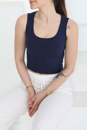 Cupralı Oval Yaka Crop Atlet - 27278