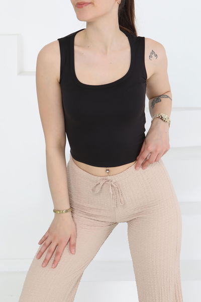Cupralı Oval Yaka Crop Atlet - 27278