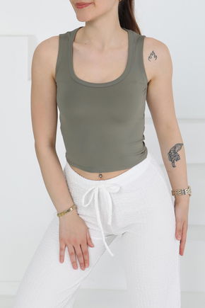 Cupralı Oval Yaka Crop Atlet - 27278