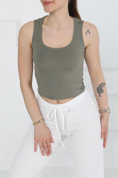 Cupralı Oval Yaka Crop Atlet - 27278