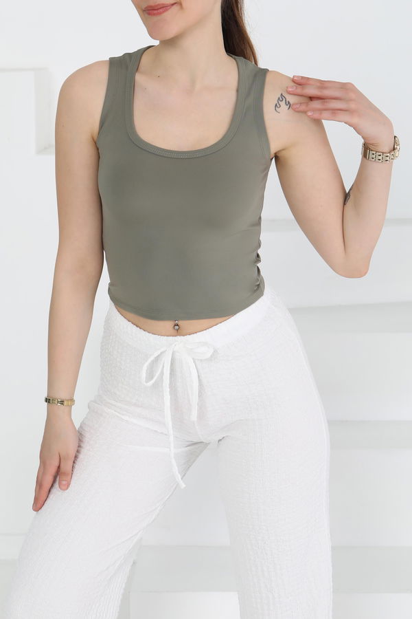 Cupralı Oval Yaka Crop Atlet - 27278