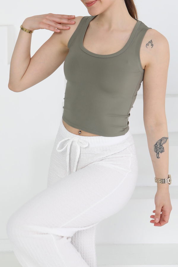 Cupralı Oval Yaka Crop Atlet - 27278