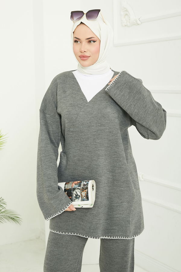 Belden Bağlamalı Triko Takım - 26832