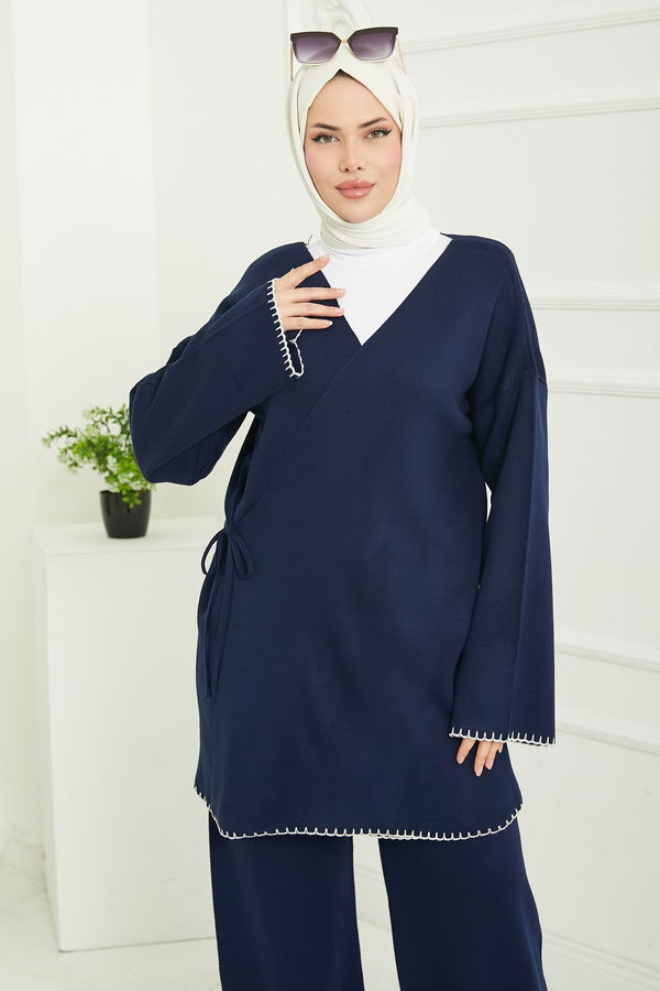 Belden Bağlamalı Triko Takım - 26832