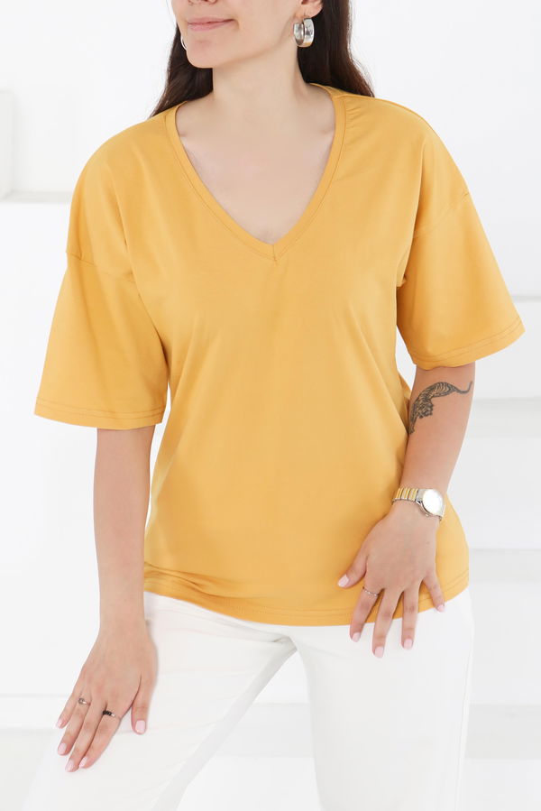 T-Shirt Sarı - 25848 Sarı