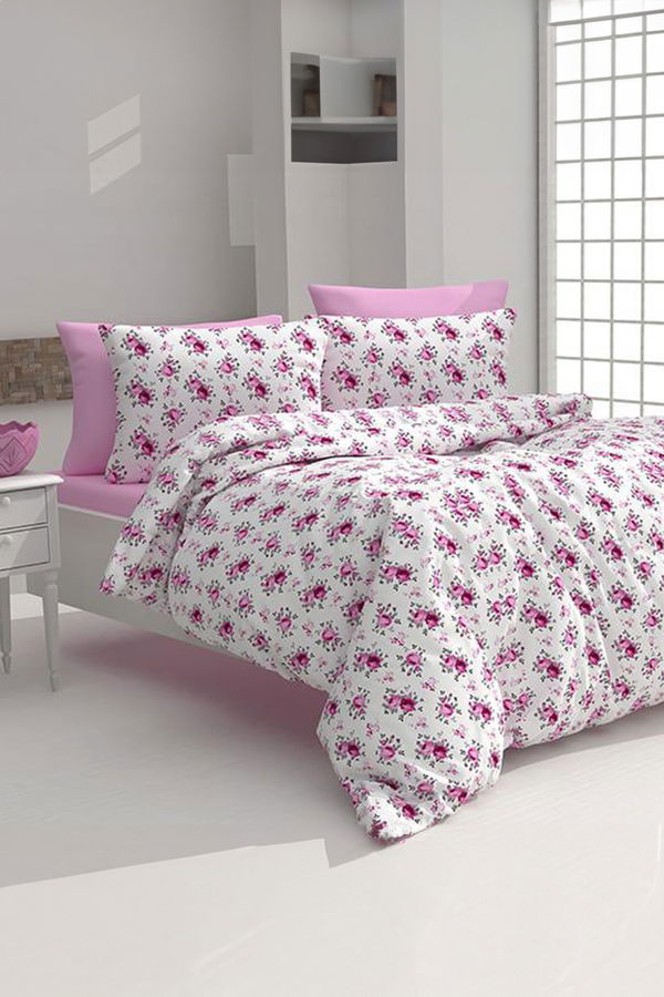 Pembe Tek Kişilik Nevresim Seti  - 50015 PEMBE