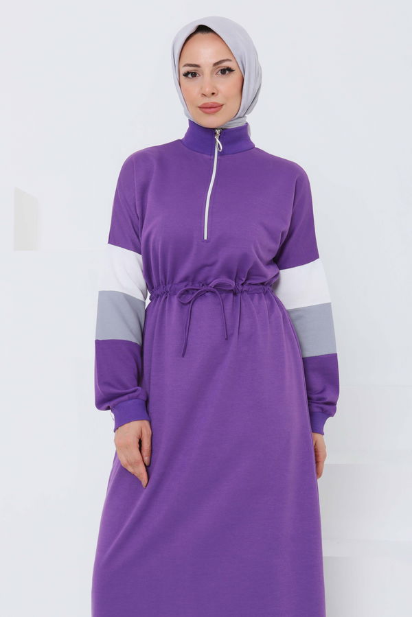 Garnili Fermuarlı Elbise - 27047