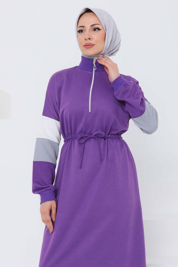 Garnili Fermuarlı Elbise - 27047