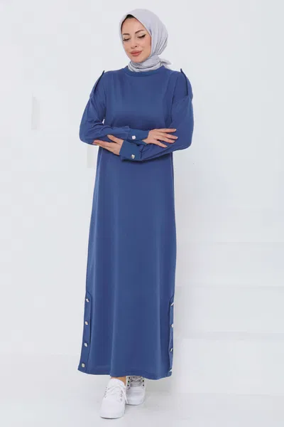 Düğme Detaylı Elbise - 27045