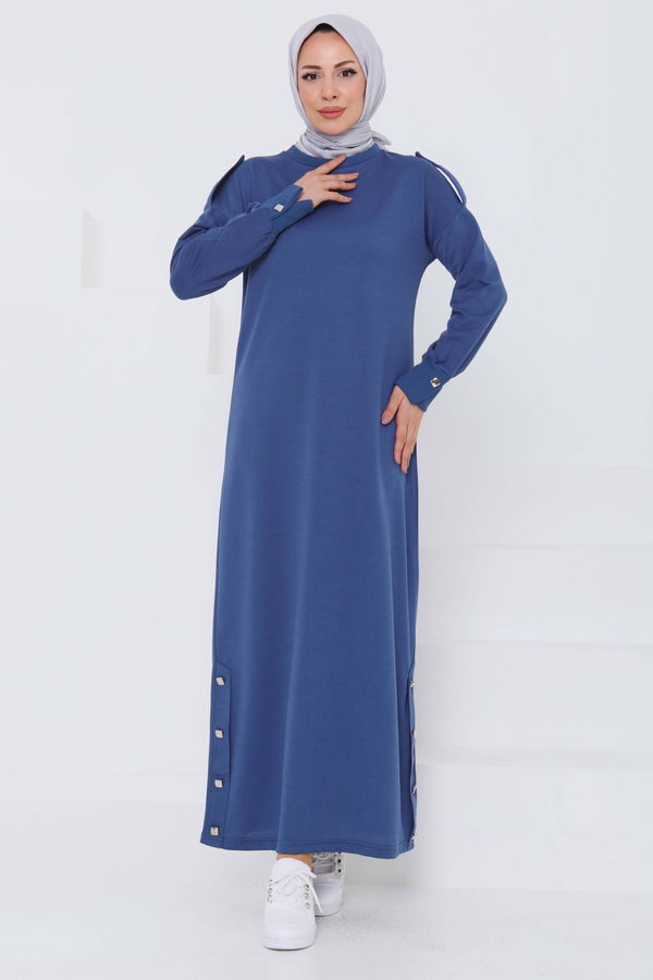 Düğme Detaylı Elbise - 27045