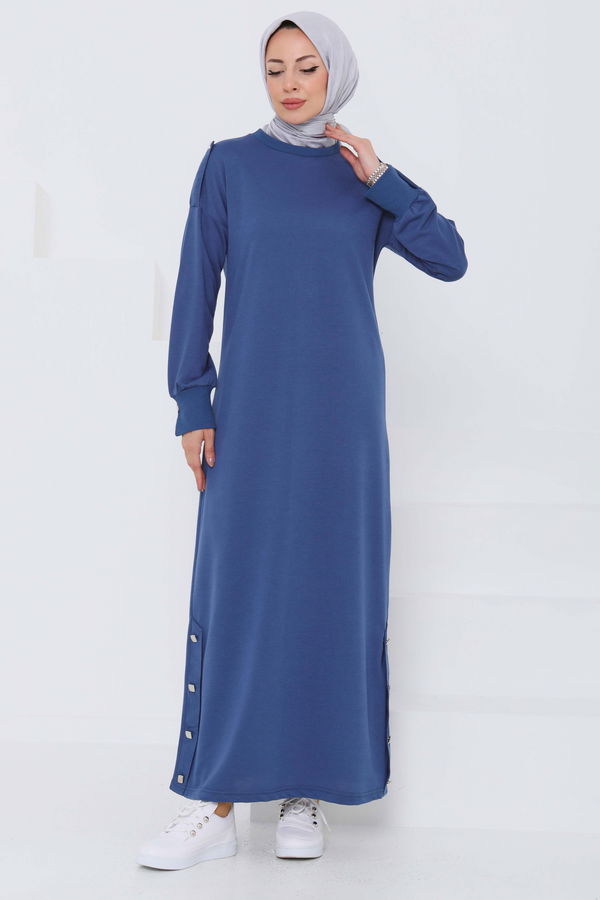 Düğme Detaylı Elbise - 27045