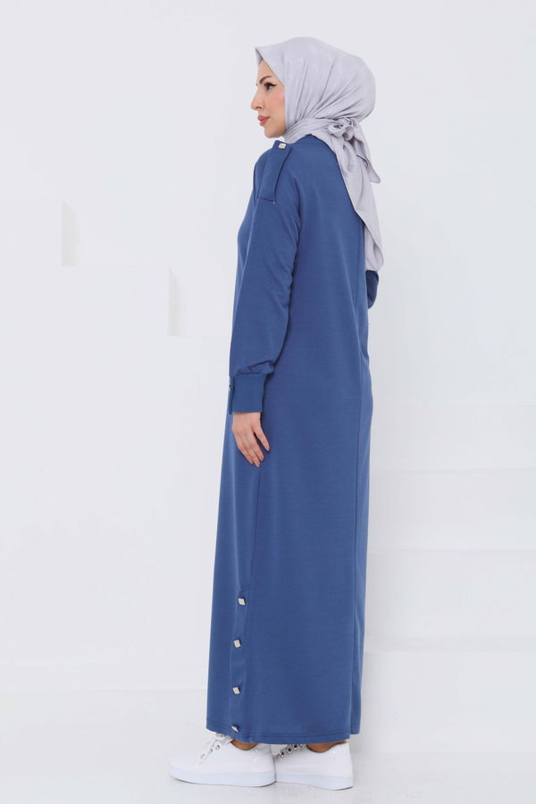 Düğme Detaylı Elbise - 27045