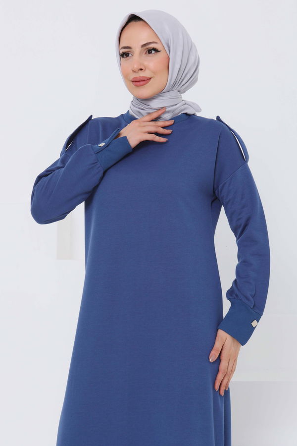 Düğme Detaylı Elbise - 27045