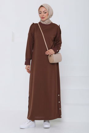 Düğme Detaylı Elbise - 27045