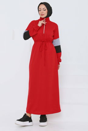 Garnili Fermuarlı Elbise - 27047