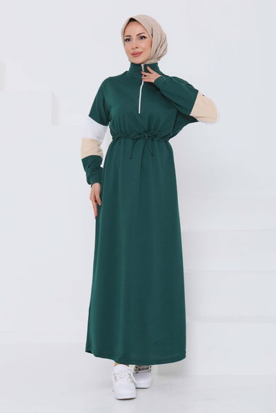 Garnili Fermuarlı Elbise - 27047