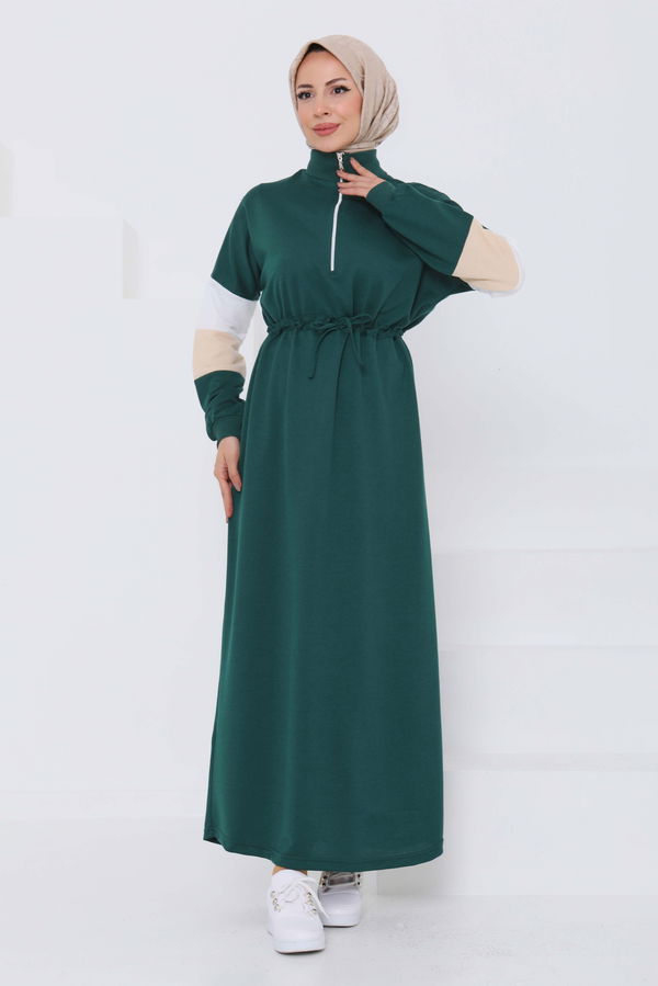 Garnili Fermuarlı Elbise - 27047