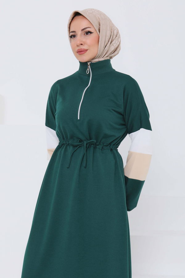 Garnili Fermuarlı Elbise - 27047