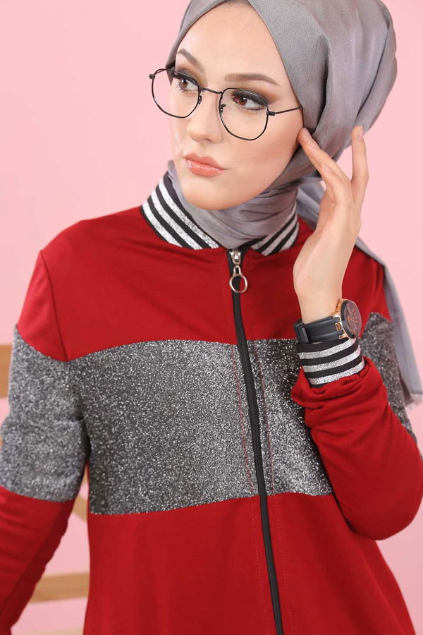 Spor Kap Siyah  Bordo - 7977