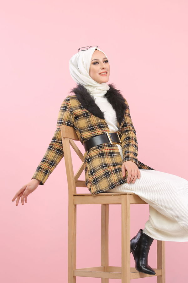 1354 KÜRKLÜ CEKET Vizon - 1354
