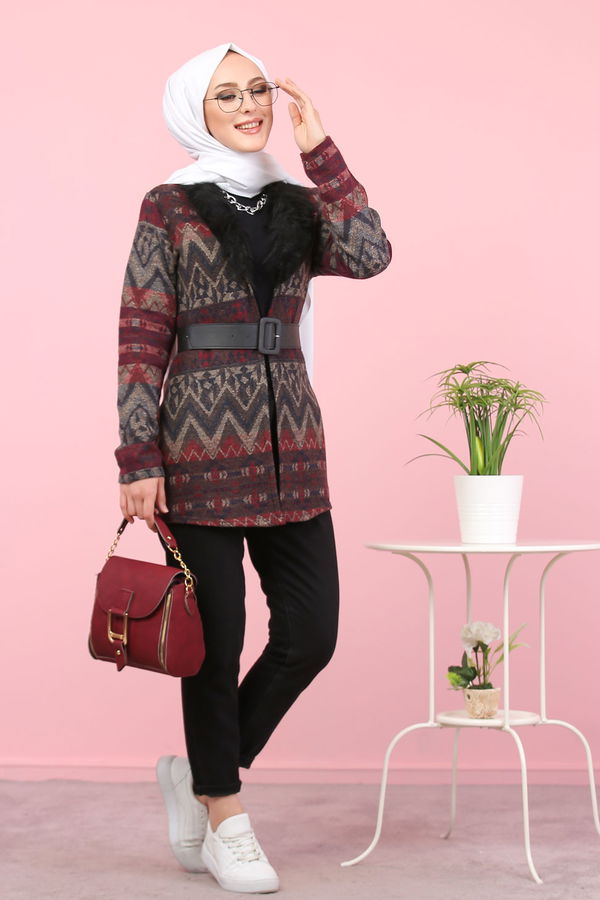 8316 KİLİM DESEN CEKET Haki - 8316