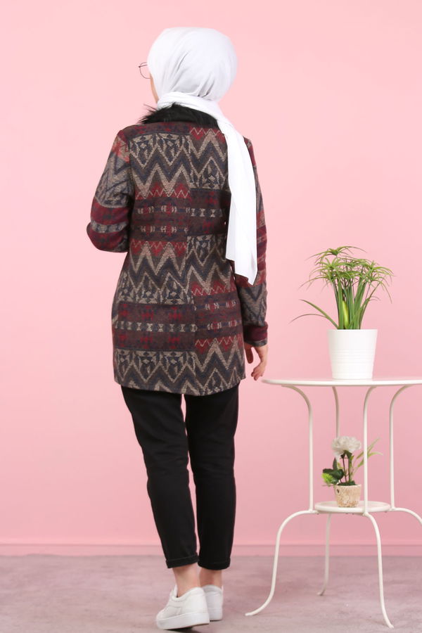 8316 KİLİM DESEN CEKET Haki - 8316