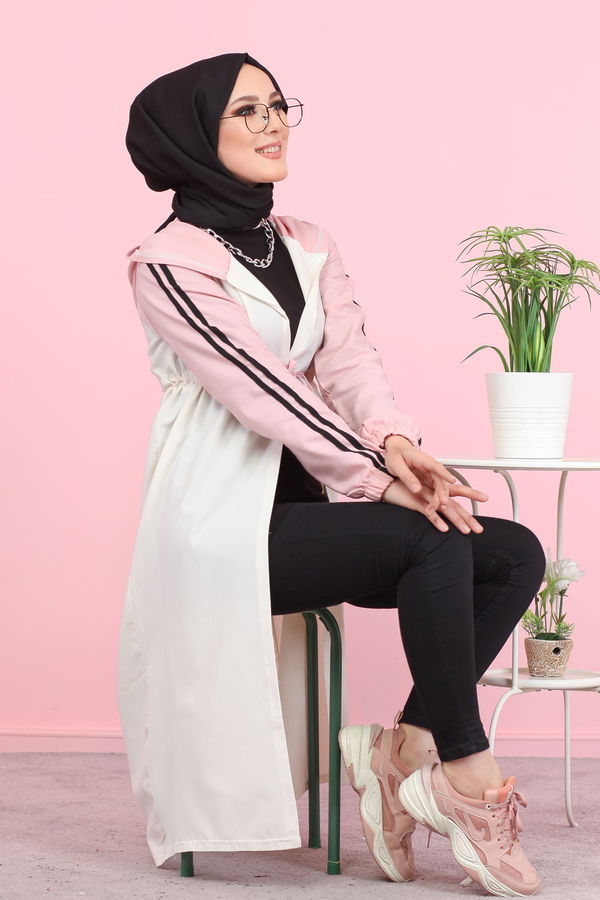 3059 KAPŞONLU TUNİK Pembe - 3059
