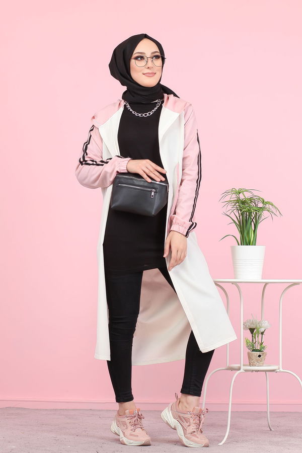 3059 KAPŞONLU TUNİK Pembe - 3059