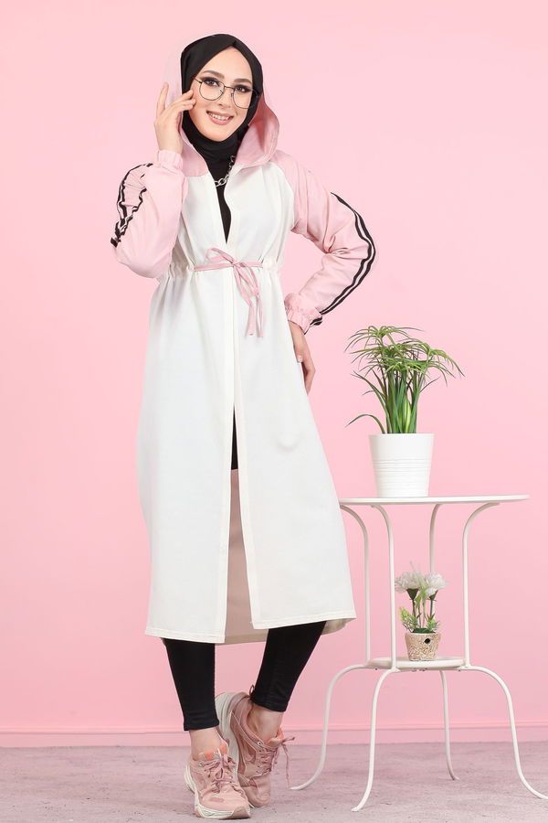 3059 KAPŞONLU TUNİK Pembe - 3059