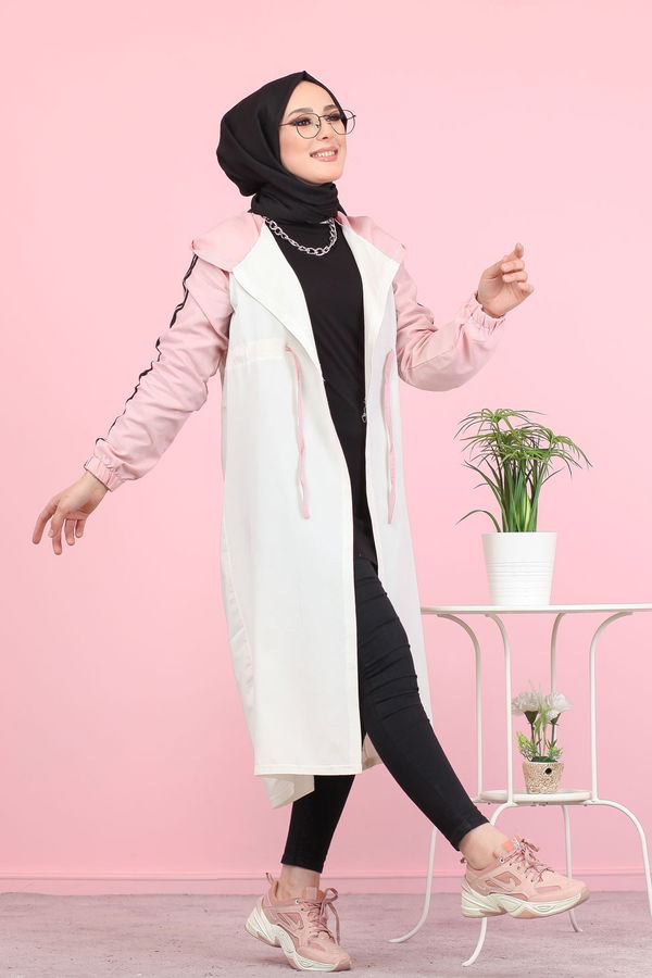 3059 KAPŞONLU TUNİK Pembe - 3059