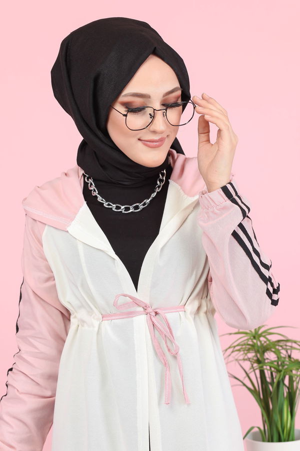 3059 KAPŞONLU TUNİK Pembe - 3059