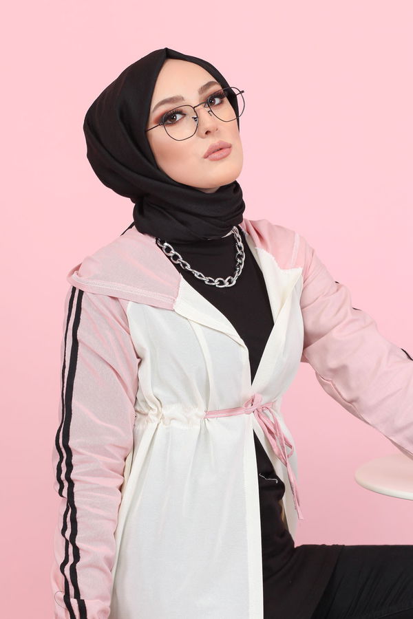 3059 KAPŞONLU TUNİK Pembe - 3059