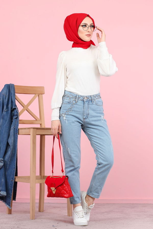 8444 KOT PANTOLON Mavi - 8444