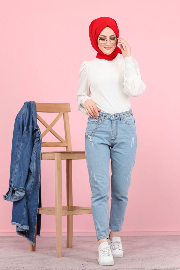 8444 KOT PANTOLON Mavi - 8444