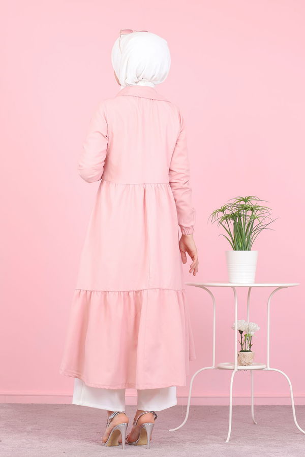 3067 FERMUARLI ELBİSE Pembe - 3067 PEMBE